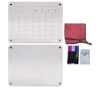 Calendario magnético para nevera, kit de tablero acrílico mensual transparente con soporte para rotulador, borrador, paño de limpieza para pared de refrigerador, tablero magnético transparente para y