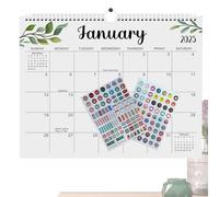 Calendario mensual 2025-2026 para la pared, calendario mensual de planificación - planificador de 18 meses para dormitorio y estudio, planificación decorativa con encuadernación de alambre
