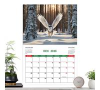 Calendario mensual 2026 - Calendario 2026 con 12 meses, diseño de búhos para planificar el tiempo en la oficina, la escuela y el hogar