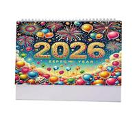 Calendario mensual 2026 con diseño de gema artística, planificador de escritorio con pintura de gemas, planificador personal de gestión del tiempo para organizar horarios, planificación de listas de
