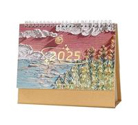 Calendario Mensual De Escritorio 2025 Pintura Acuarela Con Espacio Forrado Para Notas Programadas Plan Y Objetivo Mensual Obra Arte Diaria