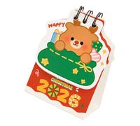 Calendario mensual de Navidad compacto 2026, planificador de mesa con mucho espacio para escribir para usar en la oficina, en casa y de viaje, calendario de mesa de dibujos animados