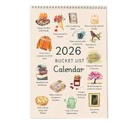 Calendario mensual de pared 2026, Agenda colgante con gancho de nailon extraíble, Planificador visual anual, Organización diaria, Bienestar mental, Gestión consciente del tiempo, Uso familiar en casa