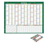 Calendario mensual de pared 2026, cuaderno de planificación grande de 29 x 20 pulgadas con etiquetas de puntas, planificador de decoración de pared, para estudio mental, escuela, tareas, limpieza del