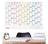 Calendario mensual de pared 2026 | Suministros de trabajo grandes de 29 x 20 pulgadas con etiquetas de puntas, planificador de decoración de pared, para estudio mental, escuela, tareas, limpieza del