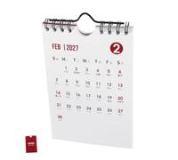 Calendario Mini Colgante A6 Rojo de Papel 2026-2027