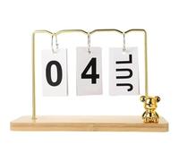 Calendario motivacional Calendario de madera plegable pie for escritorio, compacto, sobremesa, perpetuo, con mes Regalos geniales para compañeros de trabajo