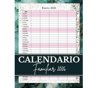 Calendario Organizador Familiar 2026: Planificador Mensual Familiar 2026 durante 12 meses Enero a Diciembre, tamaño A4