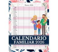 Calendario Organizador Familiar 2026: Planificador Mensual Familiar 2026 durante 12 meses Enero a Diciembre, tamaño A4