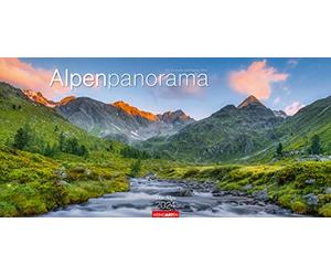 Calendario panorama alpino 2024. Las montañas de Suiza, Alemania y Austria en un calendario de gran formato. Impresionantes fotos panorámicas de los Alpes en un gran calendario de pared.