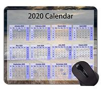 Calendario para 2020 2021 Alfombrilla de ratón antideslizante, almohadillas de ratón temáticas Beach Wonders