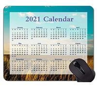 Calendario para 2021 años Alfombrilla de ratón Alfombrilla de ratón de Oficina, Nubes en el Cielo sobre Campos Alfombrillas de ratón