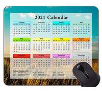 Calendario para 2021 años Alfombrilla de ratón Alfombrilla de ratón de Oficina, Nubes en el Cielo sobre Campos Alfombrillas de ratón