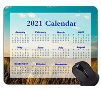 Calendario para 2021 años Alfombrilla de ratón Alfombrilla de ratón de Oficina, Nubes en el Cielo sobre Campos Alfombrillas de ratón