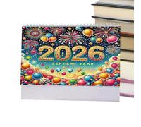 Calendario para mesa con gemas pintadas 2026 artesanal para sobremesa