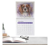 Calendario Para Perros 2026,Planificador De Seguimiento De Cachorros De Dibujos Animados,Calendario Familiar 12 Meses | Destinado A Planificación Y Gestión De Citas Para Oficina Y