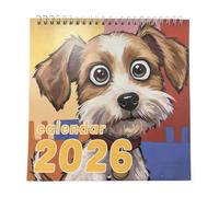 Calendario para perros, planificador mensual de 12 meses, calendarios de pared para 2026, diseño diseño de fecha clara, organizador fácil de usar, accesorio de planificación, 8,46x8,46 pulgadas