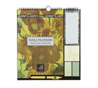 Calendario pared 2025 2026 Van Gogh - Organizador semanal Familiar : Planificador mensual 2025 2026 | Incluye Pegatinas, Notas Adhesivas y Cuelga Fácil [16 MESES]