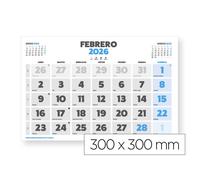 Calendario pared liderpapel clasico 2026 lomo engomado 30x30 cm papel 105 gr
