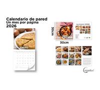 Calendario Pared MP 2026 PB25-C08-6 Comidas, Mensual 30 x 30 cm.