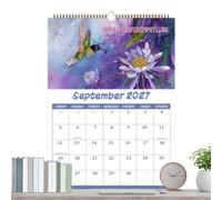 Calendario Pared Pequeño 2027 12 Meses De Aves Raras, Escritura Y