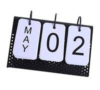 Calendario perpetuo, calendario de escritorio metal, planificador compacto sobremesa for decoración del hogar y la oficina, diseño minimalista construcción estable for estudiantes profesionales(Black)