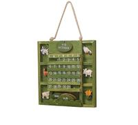 Calendario perpetuo Calendario de madera con tapa, Calendario de bloques de madera vintage, Calendario for colgar en la pared, Decoración del hogar colgante, Decoración de pared verde retro