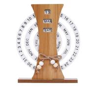 Calendario perpetuo, calendario de mesa 3D para colocar de pie, calendario permanente, en forma de luna, de madera, calendario vertical decorativo de mesa para dormitorio, oficina, salón (noria)