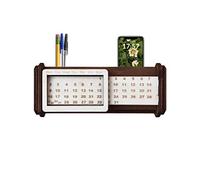 Calendario perpetuo de escritorio de madera versión 3D, diferentes modelos de mesa, mecanismo circular giratorio, idea de regalo de cumpleaños (rectangular negro)