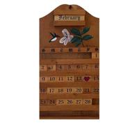 Calendario Perpetuo de Ganso Vintage de Madera, Calendario de Pared Artesanal con Bloques de Madera Ajustables, Iconos de Días Festivos Intercambiables, Estilo Rústico de los 80 Decoración para Hogar