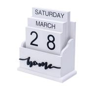 Calendario perpetuo Notakia, bloques de madera, calendario vintage de madera para el hogar, oficina, escritorio, semana, mes, fecha (calendario b