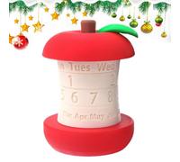 Calendario perpetuo para escritorio, figura de frutas giratoria | Calendario de escritorio de frutas con impresión 3D para mesa de comedor, dormitorio, apartamento, mesita de noche