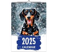 Calendario Perro Salchicha 2025, Lindo calendario de pared de cachorros 2025, Calendario divertido de perro para oficina, Planificador Pared 2025, Divertido Calendario 12 Mensual Para Decoración Hogar