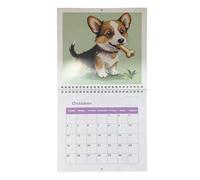 Calendario Perros 2026,Planificador Mensual Perros Lindos Estilo De Dibujos Animados | Calendario De Oficina Mensual | Para El Seguimiento De Vacaciones Hacer Cita En Casa En La Escuela Para Pared Y