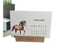 Calendario plantable: diseño de papel respetuoso con el medio ambiente, calendario plantable | Planificador de escritorio 2026, decoración de escritorio durante doce meses, mejora la