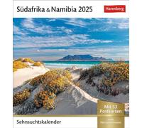 Calendario semanal 2025 de Sudáfrica y Namibia, con 53 postales, calendario semanal para colgar (calendario de anhelos Harenberg)