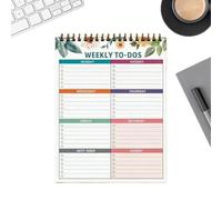 Calendario semanal | Agenda con espiral sin fecha, agenda semanal, para escuela, negocios, universidad, biblioteca, estudio, hogar, cocina, sala de estar