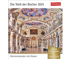 Calendario semanal con 53 postales literarias: desde las bibliotecas más bellas hasta la acogedora silla de lectura... un calendario (calendario de postales Harenberg)