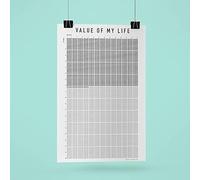 Calendario semanal de tu vida en semanas, póster de la vida semanal, calendario semanal de 5.200 semanas que mostrarán tu vida y cambiarán de vista (42,0 x 59,4 cm, 30 años preimpresos, A2)