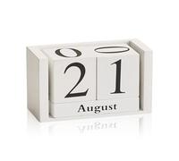 Calendario Sobremesa, Calendario Perpetuo, Calendario de Madera, Calendario Diario, Adecuado para Sala de Estar, Decoración de Sala de Estudio, Escritorio de Oficina, Blanco