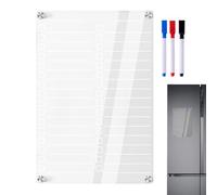Calendario Transparente Borrable - Pizarra de Menú Semanal 20x30cm | Planificador de Cocina Reutilizable, Pizarra Blanca para Planificación de Comidas, Agenda Familiar, Oficina y Recordatorios