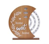 Calendario único de madera con mecanismo giratorio interactivo para el hogar u oficina, promoviendo la sostenibilidad y el compromiso del usuario (A)