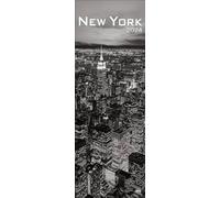 Calendario vertical 2024 de Nueva York. Impresionantes fotos en blanco y negro en un calendario alargado, a juego con el horizonte de Nueva York.