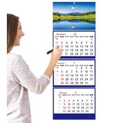 Calendario vertical 2026 de tres meses, organizador de pared para planificación de oficina, grandes espacios de escritura con diseño mensual limpio, hojas fáciles de rasgar para programación de