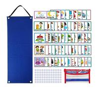 Calendario visual infantil, calendario visual de rutina diaria para niños con 70 tarjetas, horario y tabla visual para el calendario de aprendizaje infantil