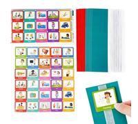 Calendario visual para tareas de, calendario visual para niños pequeños | Tabla de rutinas de acostarse de la mañana - 60 tarjetas de bolsillo de rutina de comportamiento para el aula