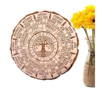Calendario Wicca, Rueda del Año Letrero de Madera - Signo celestial de madera vintage hecho a mano | Adorno de madera del árbol de la vida para las fiestas Wiccan Altar de Yule, decoración de pared re