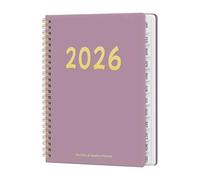Calendario Y Planificador 2026 - Cuaderno Anual Encuadernado en Espiral de 12 meses,Planificador semanal 2026,Para la escuela, trabajo, estudiantes, mujeres, profesores, familia, hogar, universidad