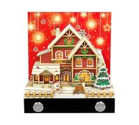 Calendarios de escritorio motivacionales Calendario 3D 2026 con diseño de tiburón, bloc notas 52 semanas calendario Calendario de pared AT-A-GLANCE 2026(Christmas House)