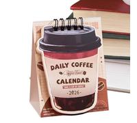 Calendarios de escritorio útiles y prácticos para cada día - Agenda de tema café - Calendario de escritorio 2026 - para uso en el aula, en el refrigerador, para papá, hombres, mujeres, niños, en la